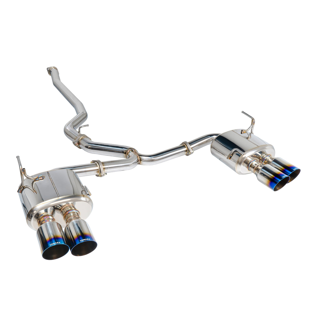 Remark Sports Touring Exhaust 4in Catback Non-Resonated Midpipe - 2015-2021 Subaru WRX / 2015-2021 STI