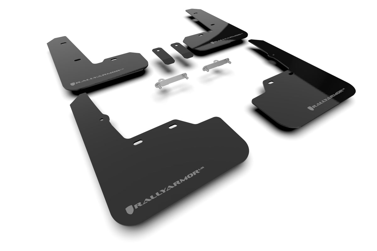 Rally Armor 2022-26 Subaru WRX Black UR Mud Flap Dark Grey Logo mud flap set