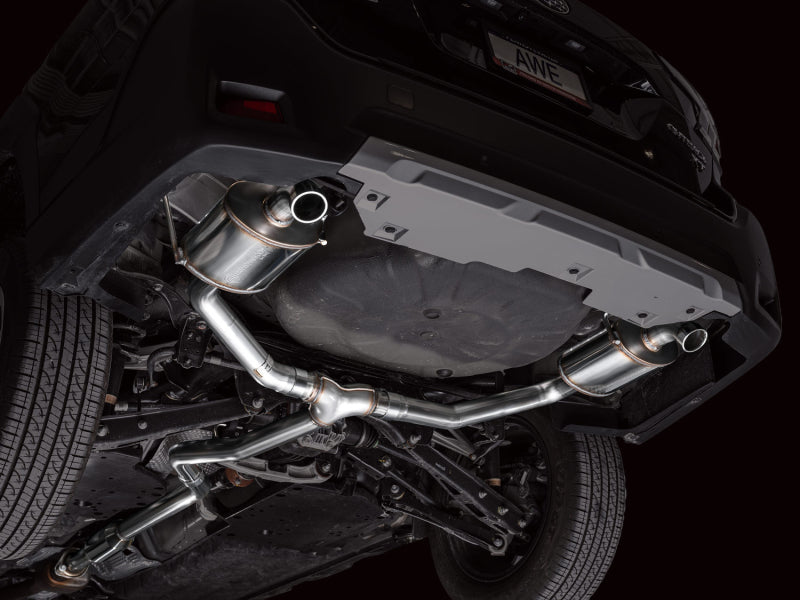 AWE Tuning 0FG Cat-Back Exhaust w/ Dual BashGuards - 2020-2025 Subaru Outback