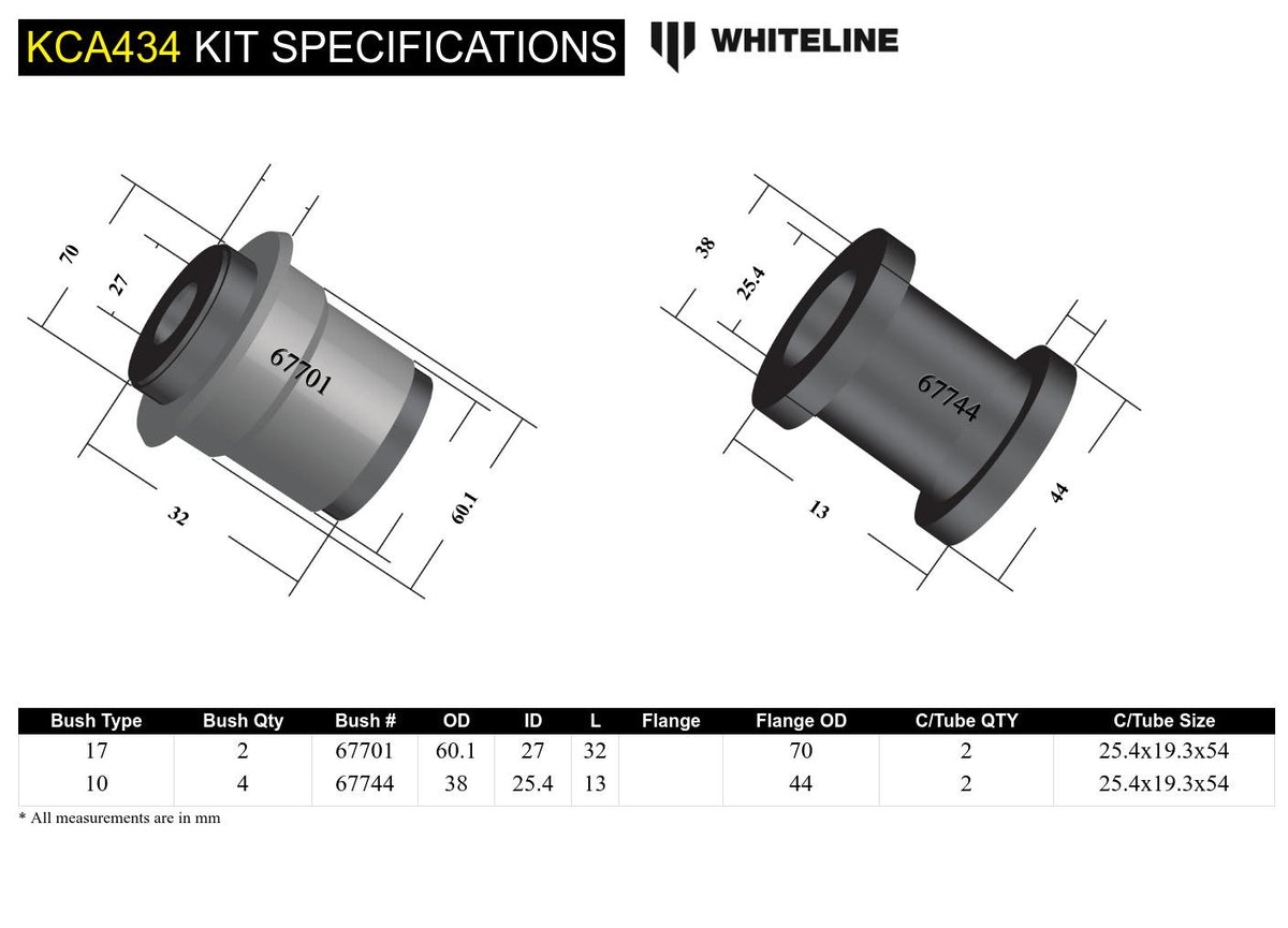 Whiteline Front Control Arm Offset Bushing Kit - 2013+ Subaru BRZ - product image 5