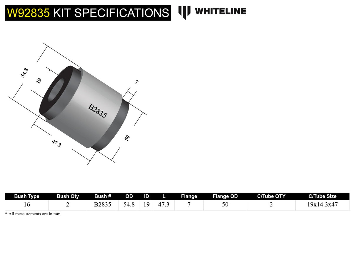 Whiteline Rear Differential Cradle Bushing - 2002-2007 WRX / STI - product image 5