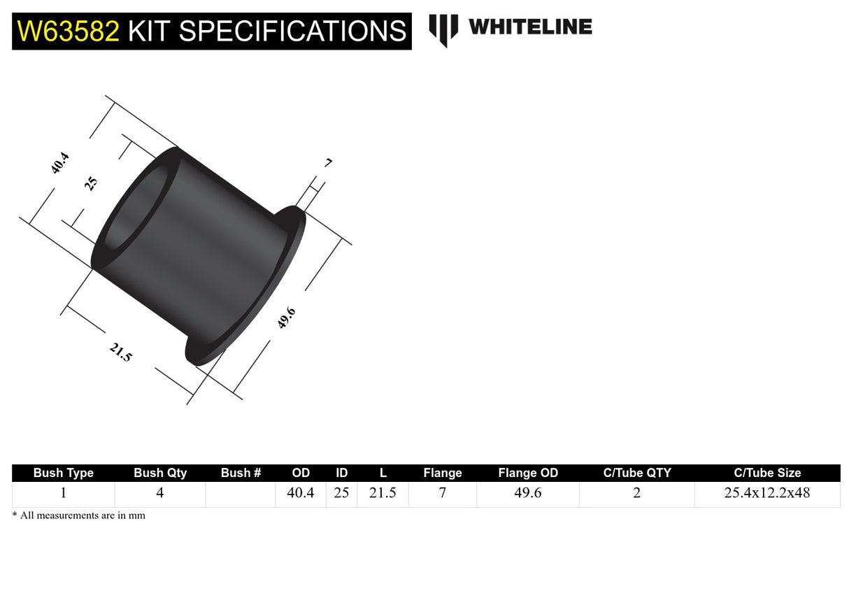 Whiteline Rear Trailing Arm Rear Bushing Kit - Subaru - product image 5