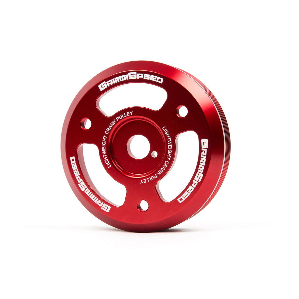 GrimmSpeed Lightweight Crank Pulley - Red - 2015-2021 WRX / 2013-2021 BRZ - product image 1