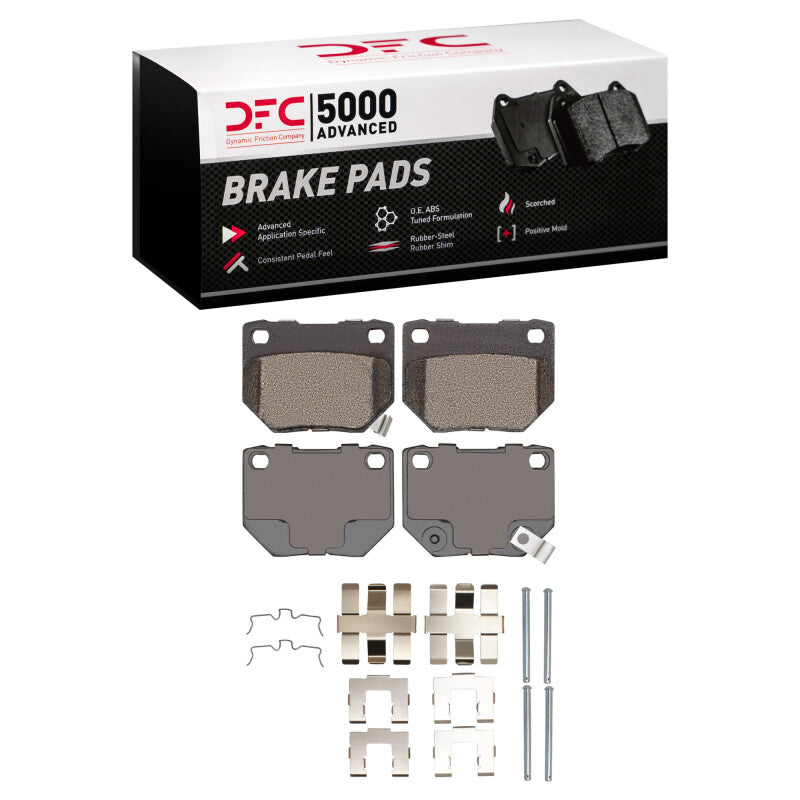 DFC Rear 5000 Advanced Semi Metallic Brake Pads and Hardware Kit - 2006-2007 Subaru Impreza