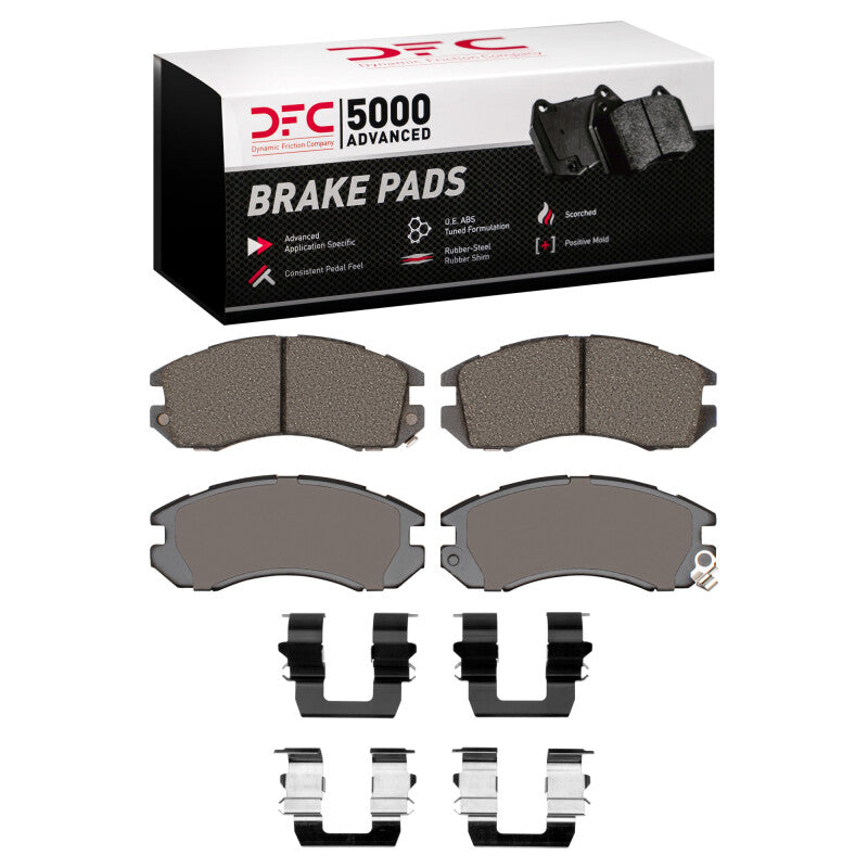 DFC Front 5000 Advanced Ceramic Brake Pads and Hardware Kit - 1993-1996 Subaru Impreza