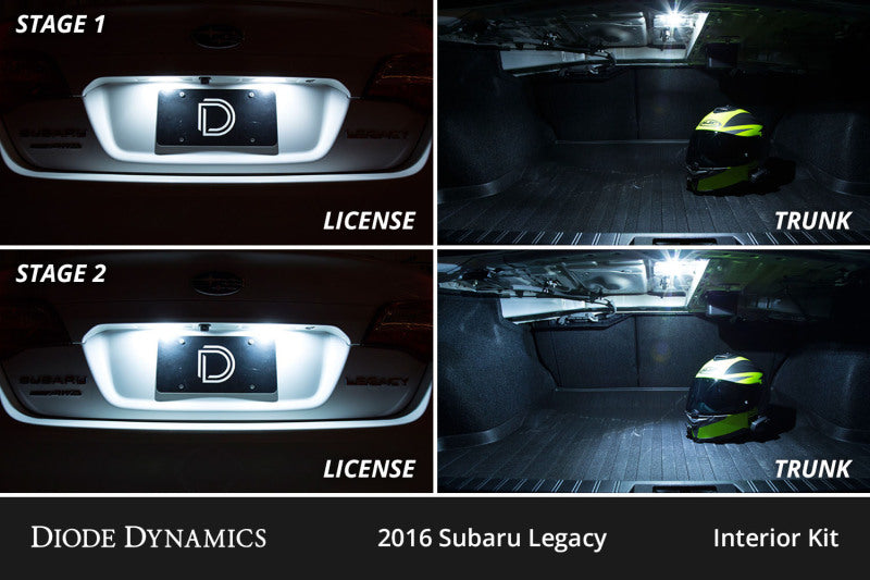 Diode Dynamics Interior LED Kit Cool White Stage 2 - 2010-2014 Subaru Legacy