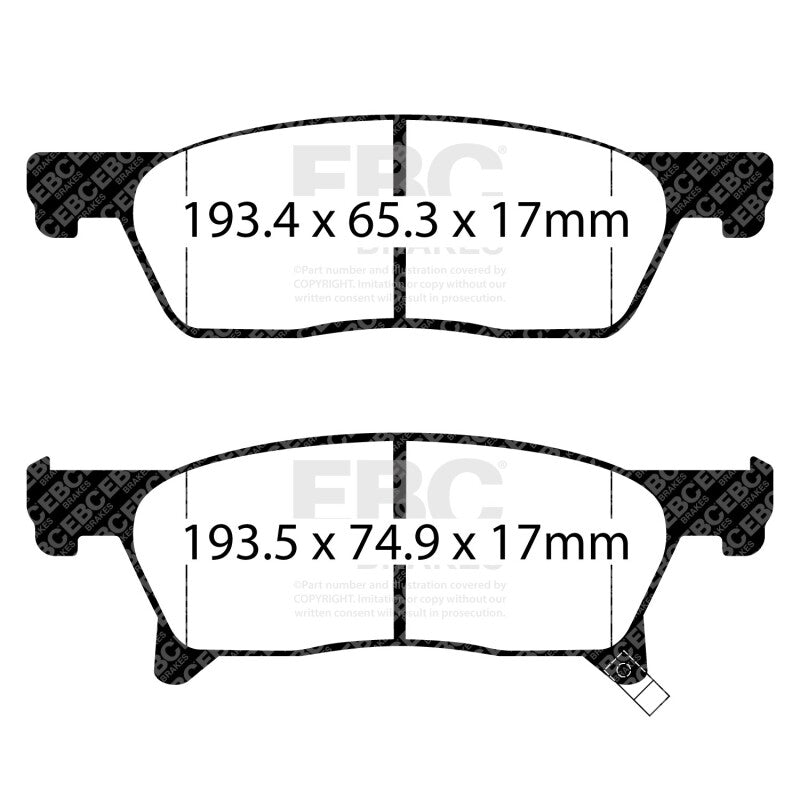 EBC Yellowstuff Front Brake Pads - 2019-2022 Subaru Ascent