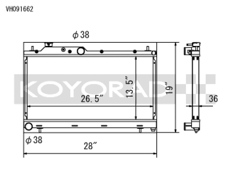 Koyo (MT / w/ Filler Neck) Radiator - 2005-2009 Subaru Legacy