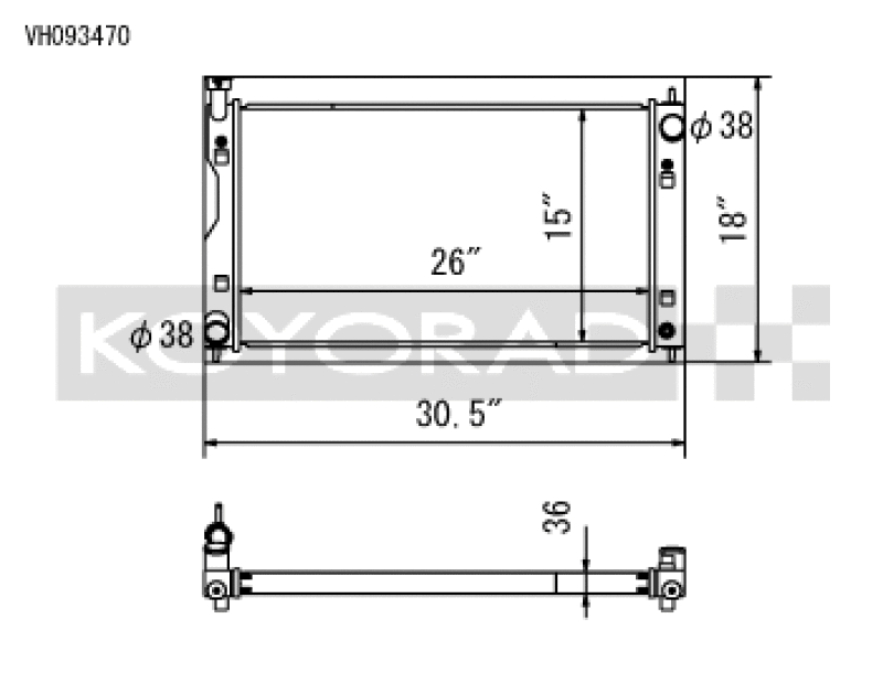 Koyo 2.0L Non-Turbo / 2.5L Non-Turbo Aluminum Radiator - 2018-2022 Subaru Crosstrek