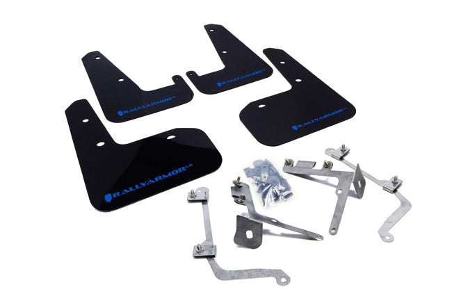 Rally Armor 2011-14 Subaru STI & WRX Sedan Black UR Mud Flap Blue Logo mud flap set