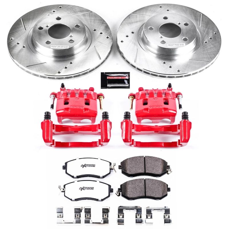 PowerStop Front Z26 Street Warrior Brake Kit w/ Calipers - 2011-2016 Subaru Impreza