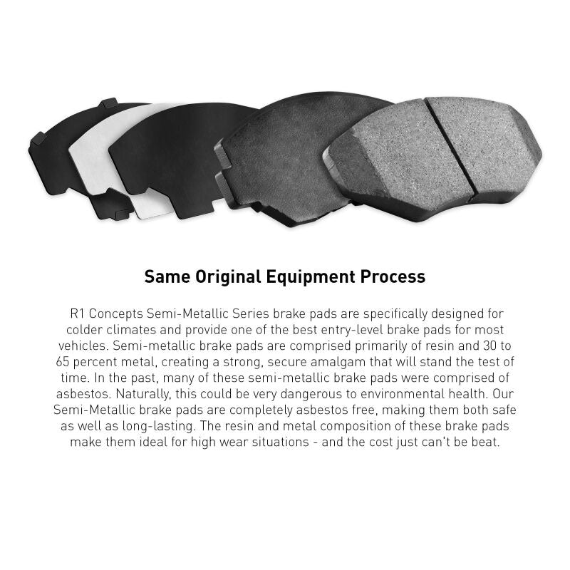 R1 Concepts Rear Semi Met Brake Pads - 2006-2007 Subaru Impreza