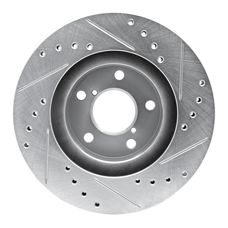 R1 Concepts Front Left Drilled & Slotted Brake Rotor - 1993-2001 Subaru Impreza