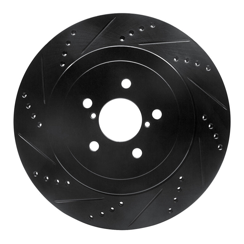 R1 Concepts Rear Left Drilled & Slotted Brake Rotor - 2003-2004 Subaru Impreza