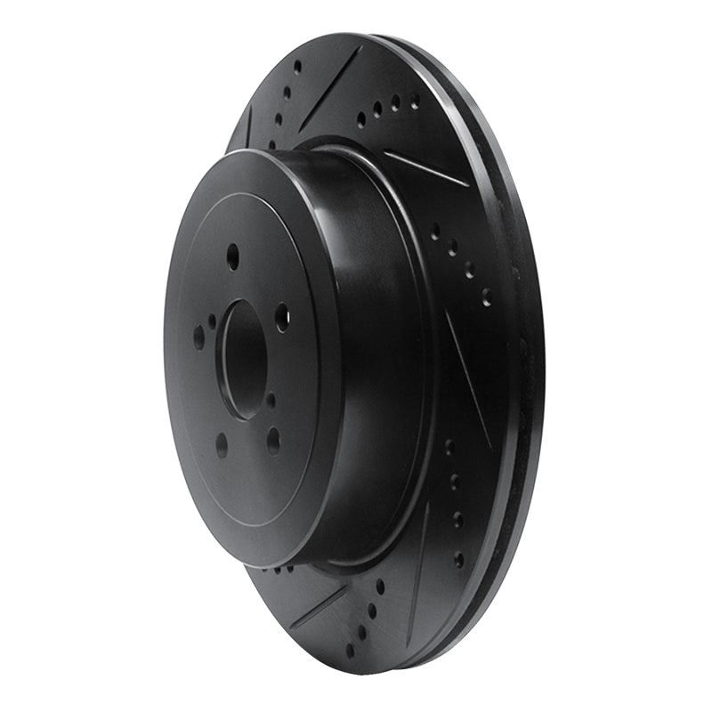 R1 Concepts Rear Left Drilled & Slotted Brake Rotor - 2003-2004 Subaru Impreza