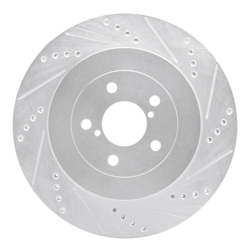 R1 Concepts Rear Right Drilled & Slotted Brake Rotor - 2003-2004 Subaru Impreza