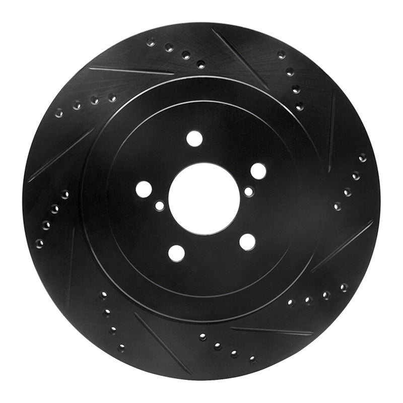 R1 Concepts Rear Right Drilled & Slotted Brake Rotor - 2003-2004 Subaru Impreza