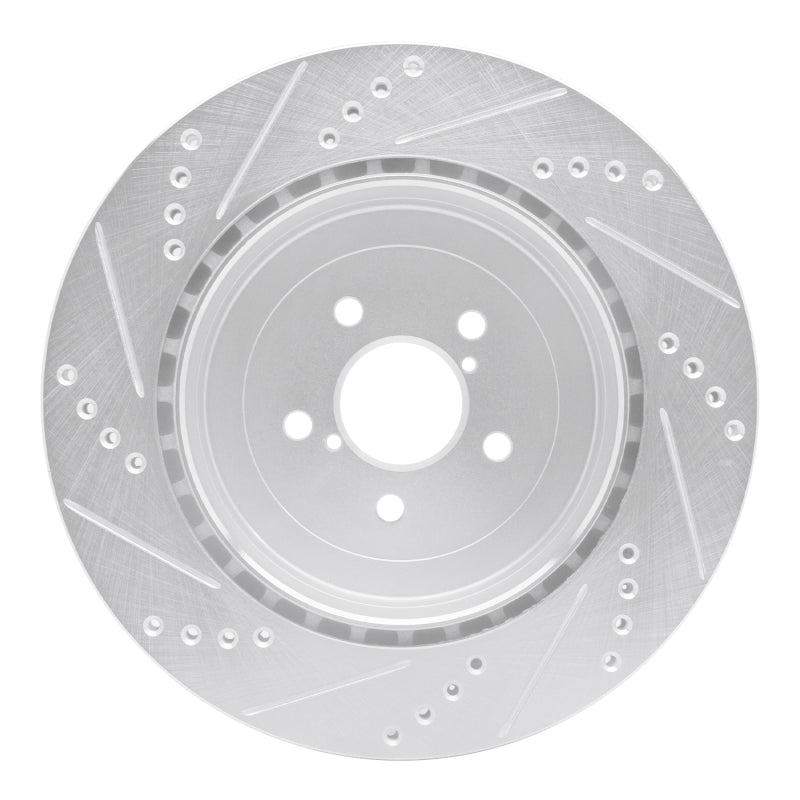 R1 Concepts Rear Right Drilled & Slotted Brake Rotor - 2003-2004 Subaru Impreza