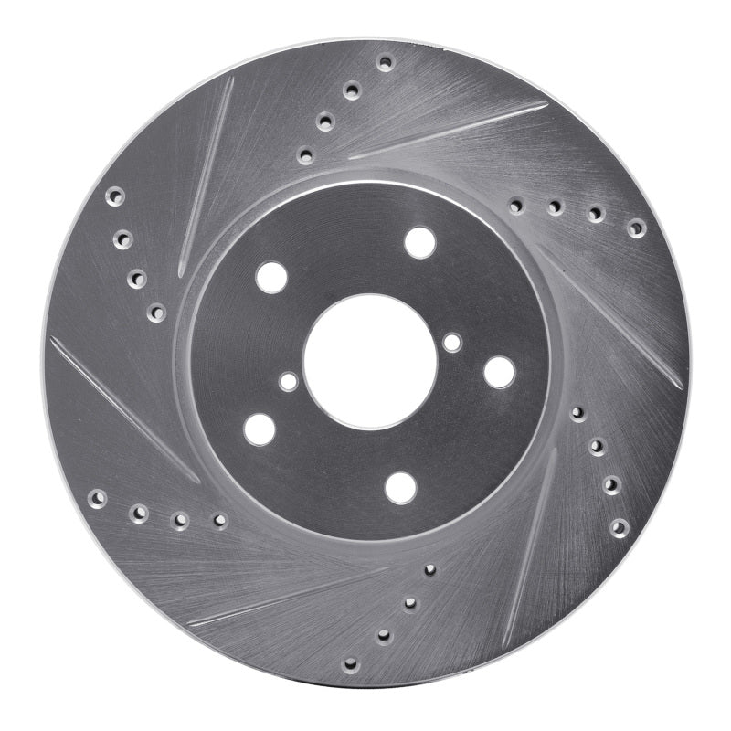 R1 Concepts Front Left Drilled & Slotted Brake Rotor - 2015-2019 Subaru Legacy