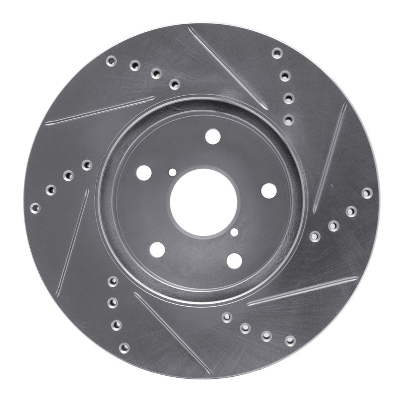 R1 Concepts Front Left Drilled & Slotted Brake Rotor - 2015-2019 Subaru Legacy