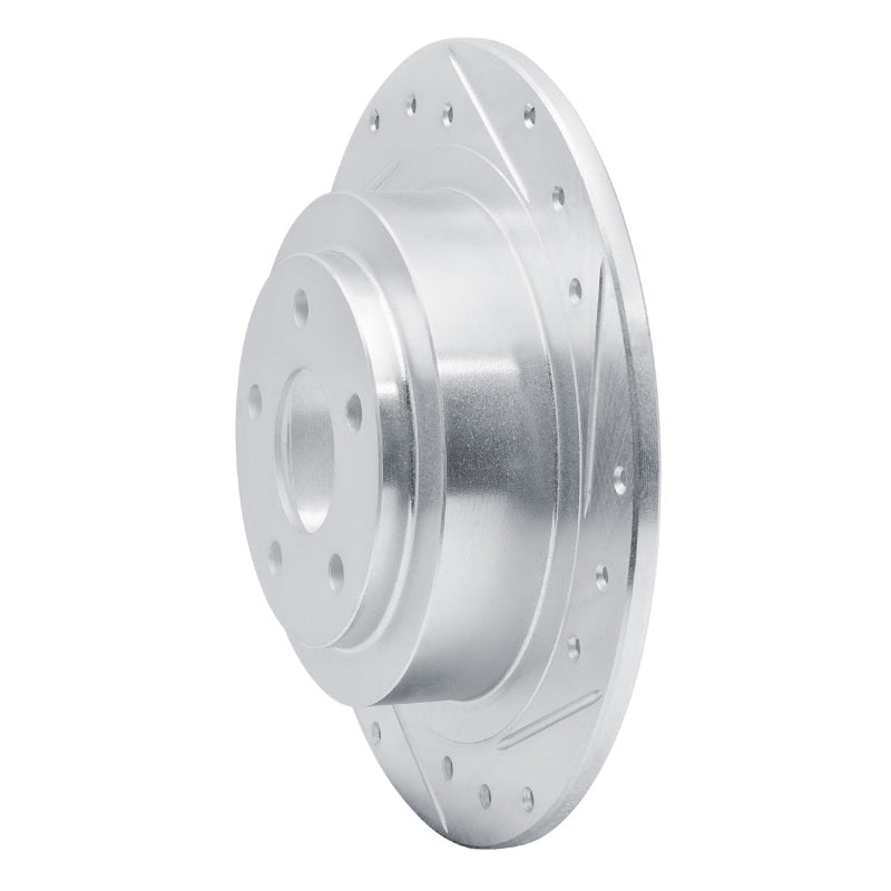 R1 Concepts Rear Right Drilled & Slotted Silver Brake Rotor - 2000-2006 Subaru Legacy