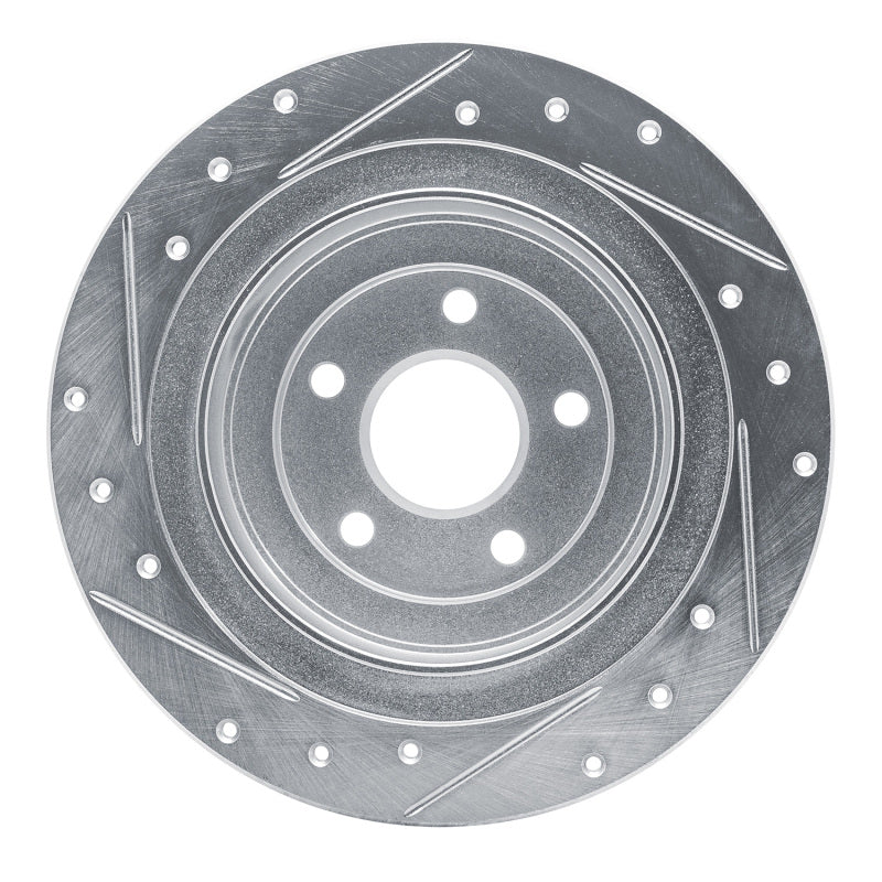 R1 Concepts Rear Right Drilled & Slotted Silver Brake Rotor - 2000-2006 Subaru Legacy