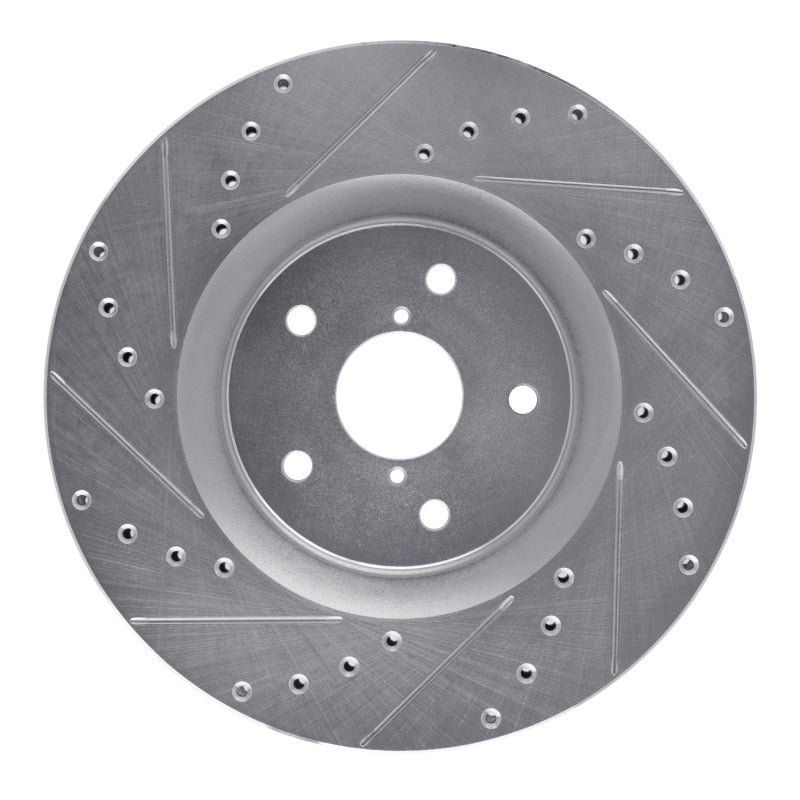 R1 Concepts Front Right Drilled & Slotted Silver Brake Rotor - 2019-2023 Subaru Ascent