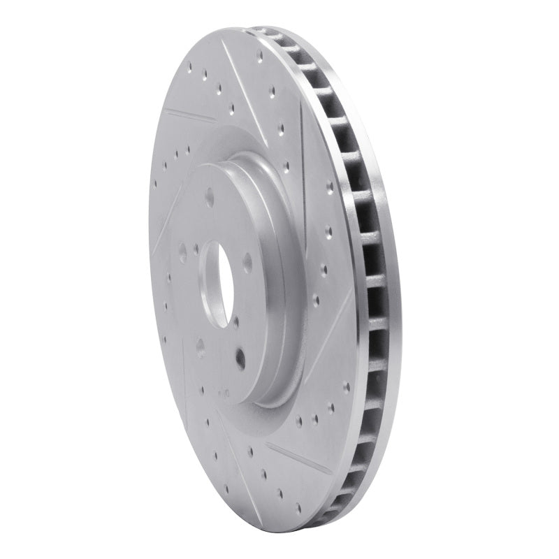 R1 Concepts Front Right Drilled & Slotted Silver Brake Rotor - 2019-2023 Subaru Ascent