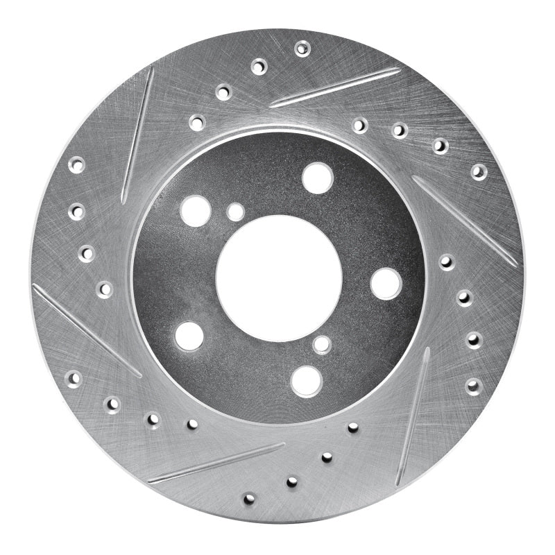 R1 Concepts Front Left Drilled & Slotted Brake Rotor - 1993-1996 Subaru Impreza