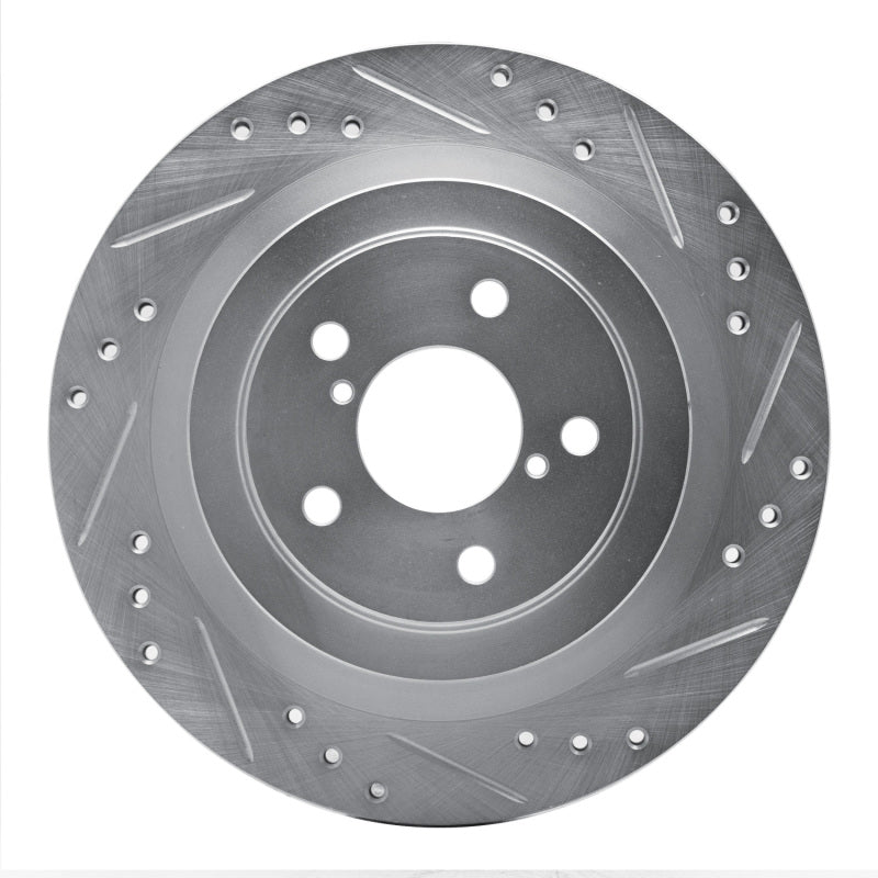 R1 Concepts Rear Right Drilled & Slotted Brake Rotor - 2005-2009 Subaru Impreza