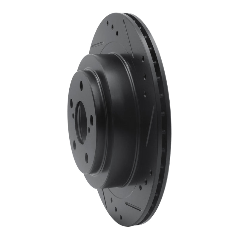 R1 Concepts Rear Right Drilled & Slotted Brake Rotor - 2005-2009 Subaru Impreza