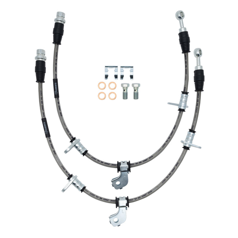 R1 Concepts Front Stainless Steel Brake Hose Kit - 1993-2001 Subaru Impreza