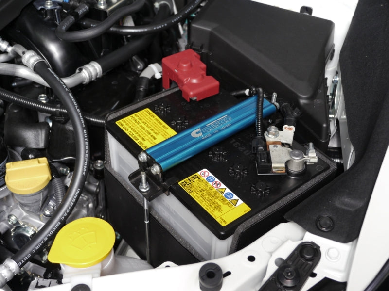 Cusco Billet Aluminum Battery Tie Down (Blue) - 2015-2026 Subaru WRX / 2015-2021 STI / 2013-2026 BRZ