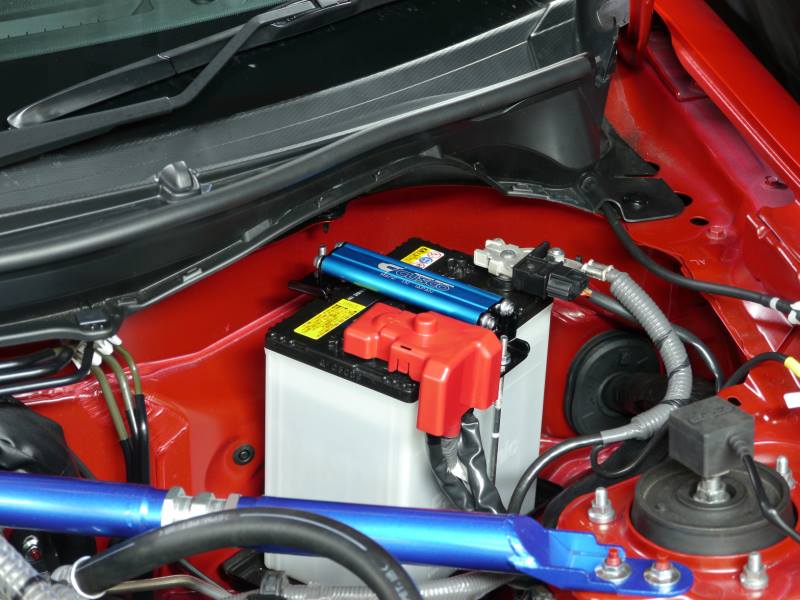 Cusco Billet Aluminum Battery Tie Down (Blue) - 2015-2026 Subaru WRX / 2015-2021 STI / 2013-2026 BRZ