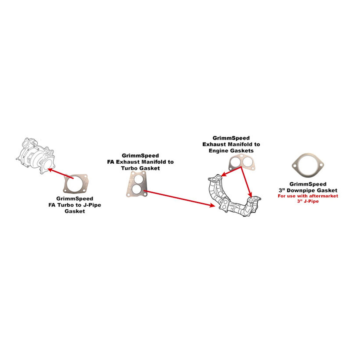 GrimmSpeed Exhaust Gasket Set - 2015-2021 Subaru WRX - product image 4