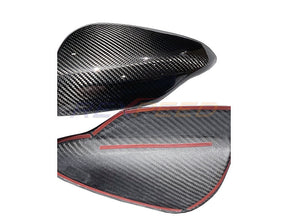 Rexpeed dry carbon mirror covers installed on a 2022+ Subaru WRX VB