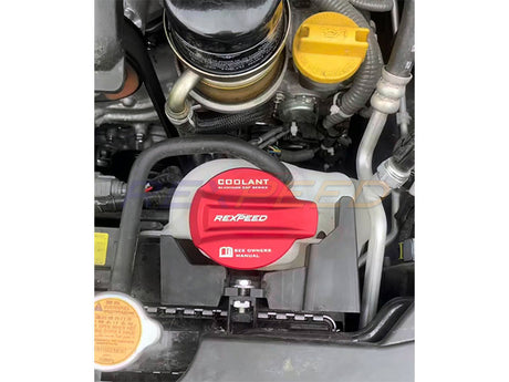 Rexpeed coolant washer and brake fluid cap covers for Subaru WRX