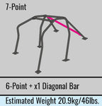 Cusco D1 Chromoly Roll Cage 7-Point 2-Passenger Around-Dash (LHD) - 2015-2021 Subaru STI