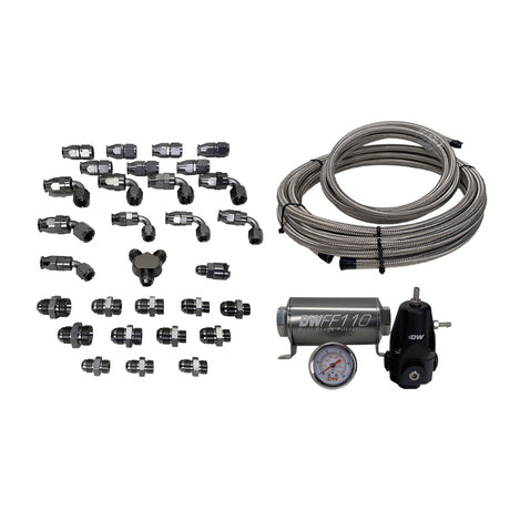 DeatschWerks X2 Series Pump Module -8AN Feed with -6AN Return PTFE Plumbing Kit - 2008-2021 Subaru WRX / 2008-2021 STI
