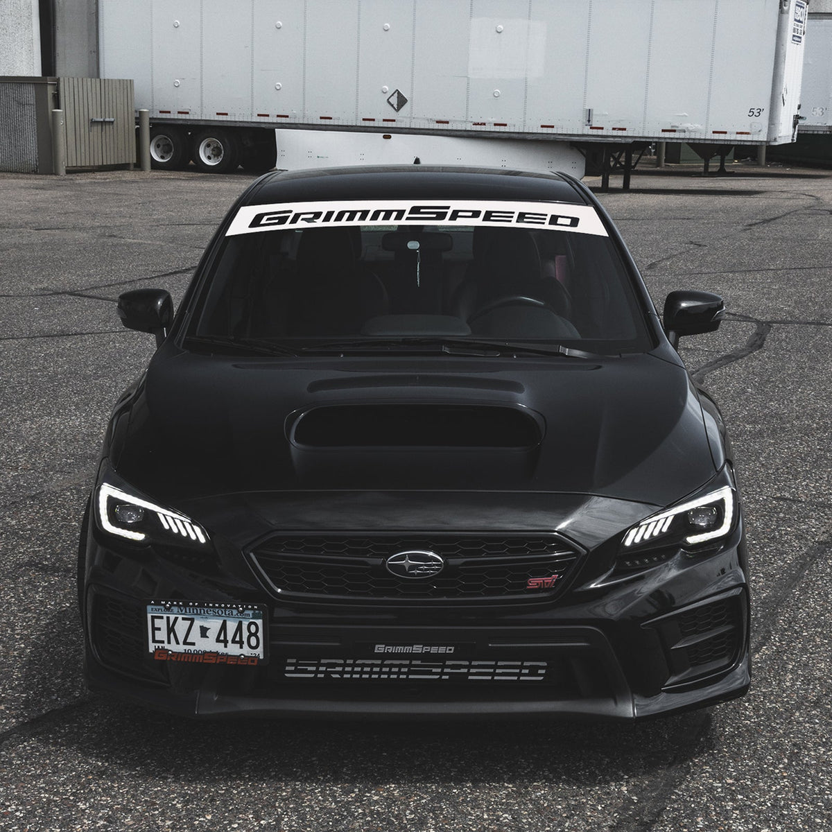 GrimmSpeed Windshield Banner 43in. (White) - 2002-2026 Subaru WRX / STI