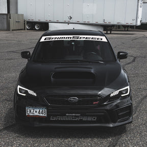 GrimmSpeed Windshield Banner 43in. (White) - 2002-2026 Subaru WRX / STI