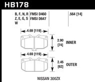 HB178B.564 brake pad shape diagram