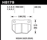 HB179B.630 brake pad shape diagram