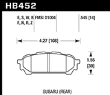 HB452B.545 brake pad shape diagram