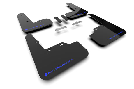 Rally Armor 2022-26 Subaru WRX Black UR Mud Flap Blue Logo mud flap set