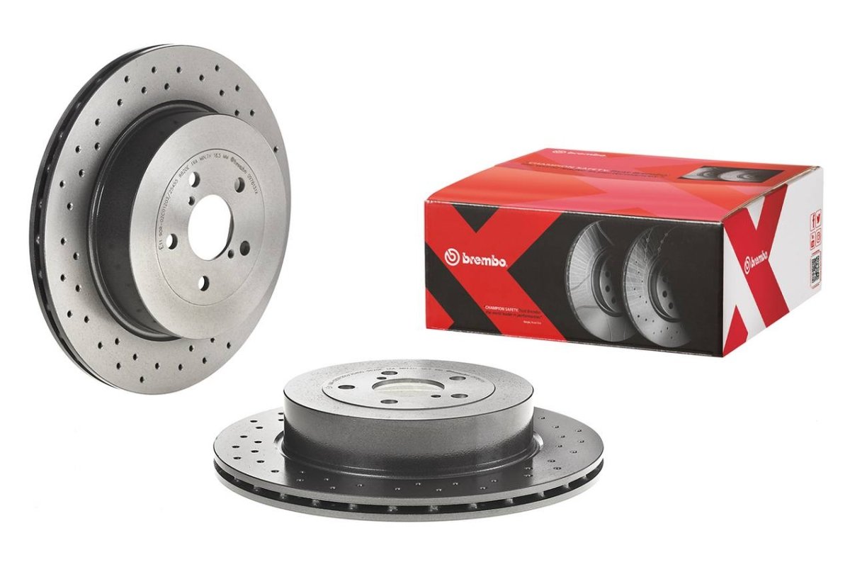 Brembo Xtra Drilled Rear Brake Rotor - 2004 Subaru STI