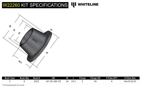 Whiteline Rear Sway Bar End Link Bushing Kit - Subaru - product image 6