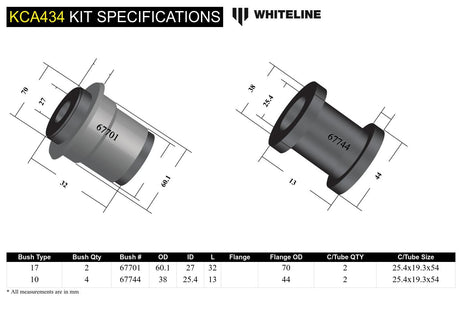 Whiteline Front Control Arm Offset Bushing Kit - 2013+ Subaru BRZ - product image 5