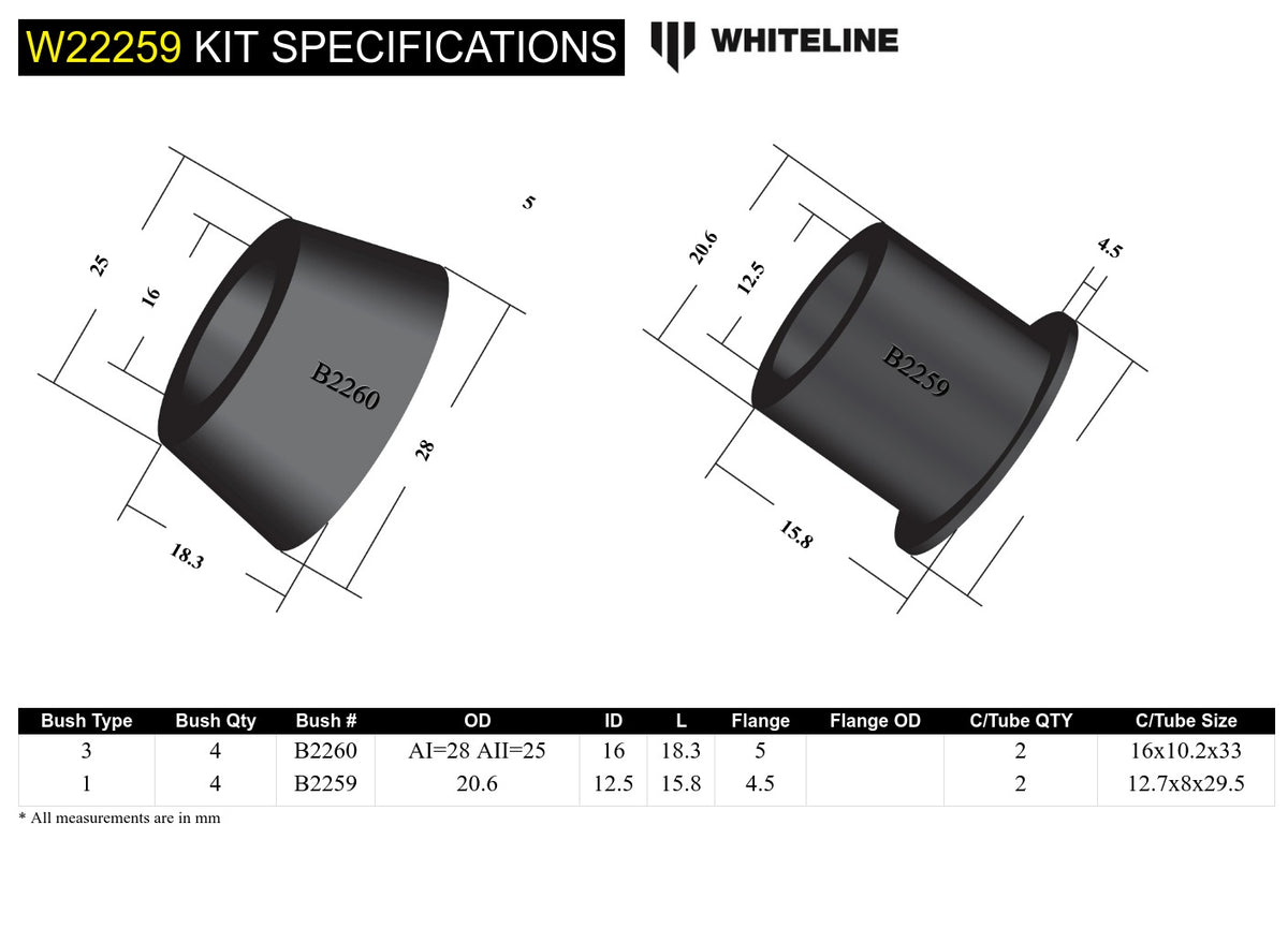 Whiteline Front Sway Bar End Link Bushing Kit - Subaru - product image 5
