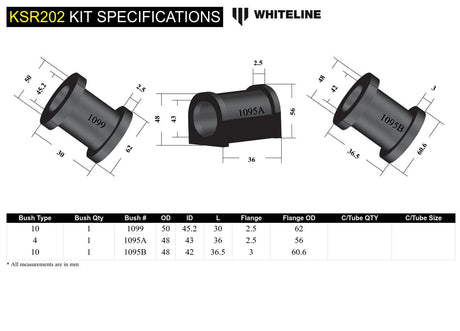 Whiteline Steering Rack Mount Bushing Kit - Subaru - product image 5